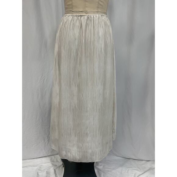 Atm Anthony Thomas White Melillo Striped Silk-Crepe Midi Skirt Size S - Picture 2 of 4